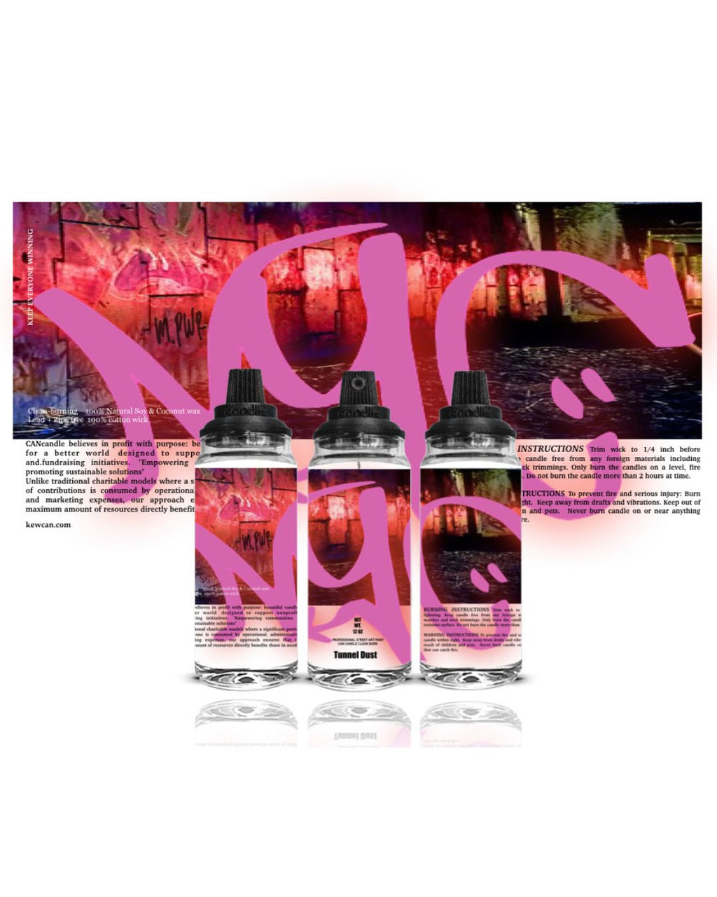 NYC Graffiti Fuchsia CANcandle 12oz
