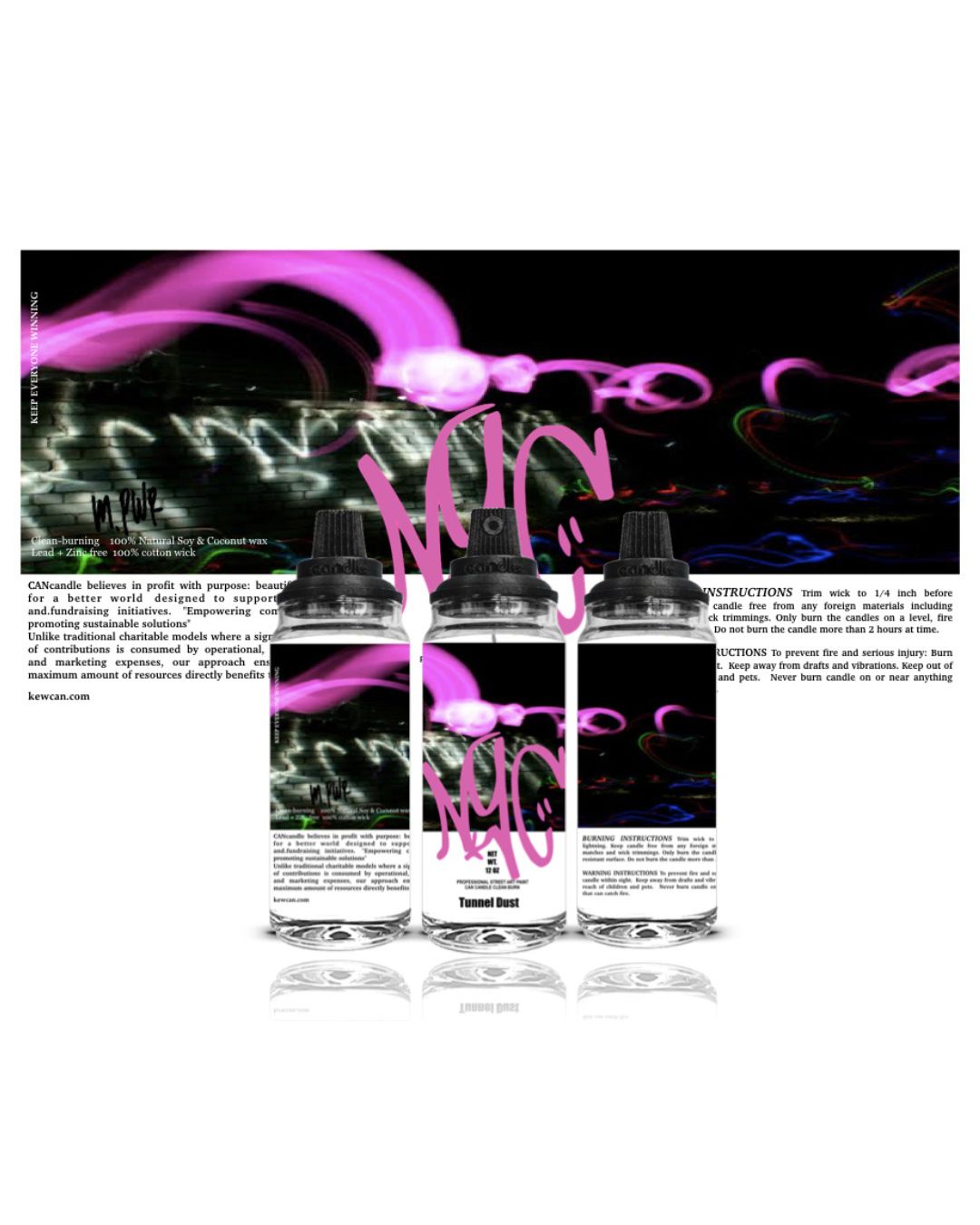 NYC Graffiti TUNNEL CANcandle 12oz