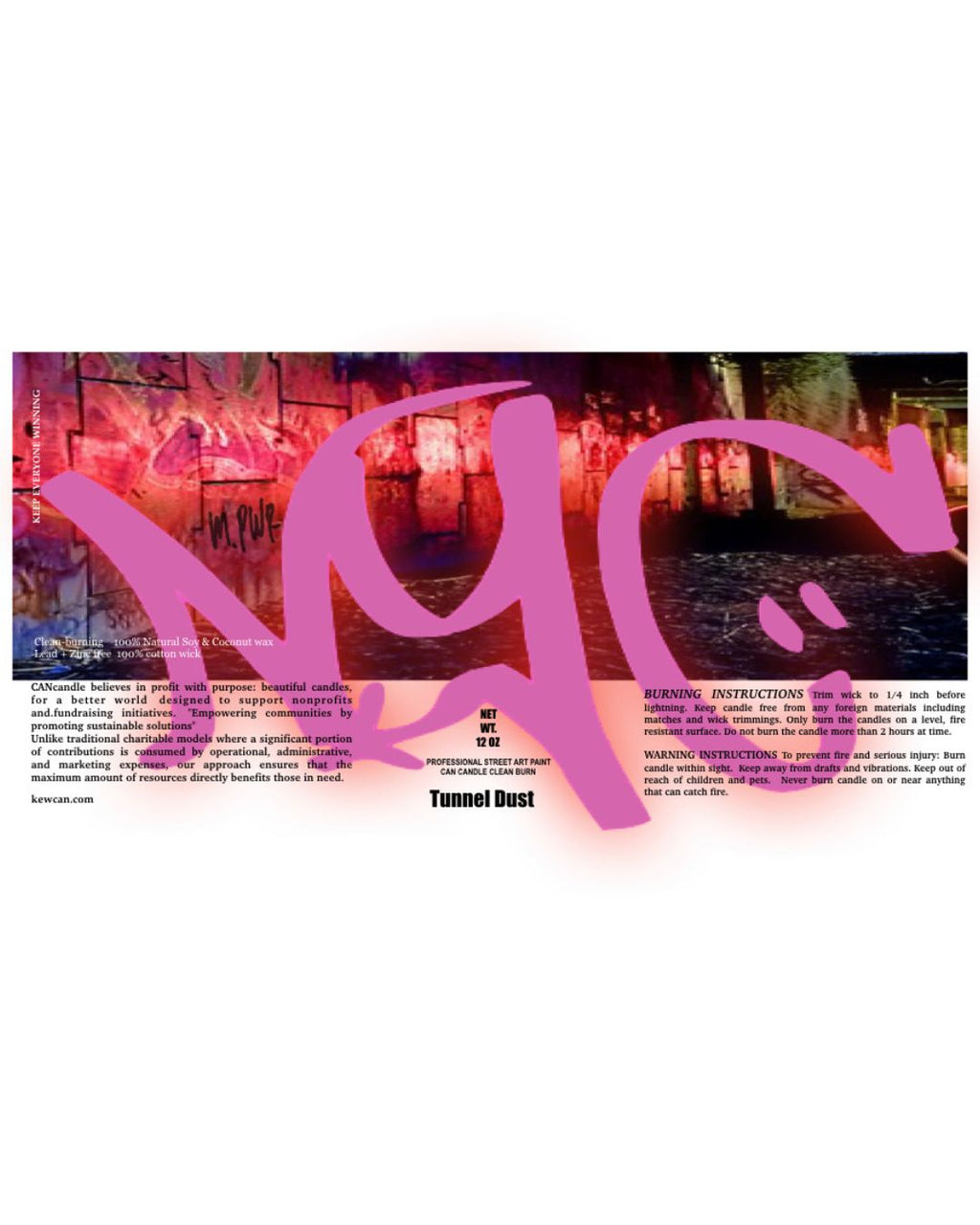 NYC Graffiti Fuchsia CANcandle 12oz