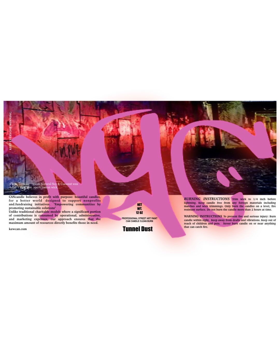 NYC Graffiti Fuchsia CANcandle 12oz